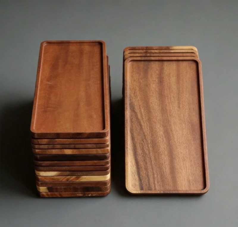 Home Cooking Recipes - Natural Wooden Rectangular Serving Tray Food