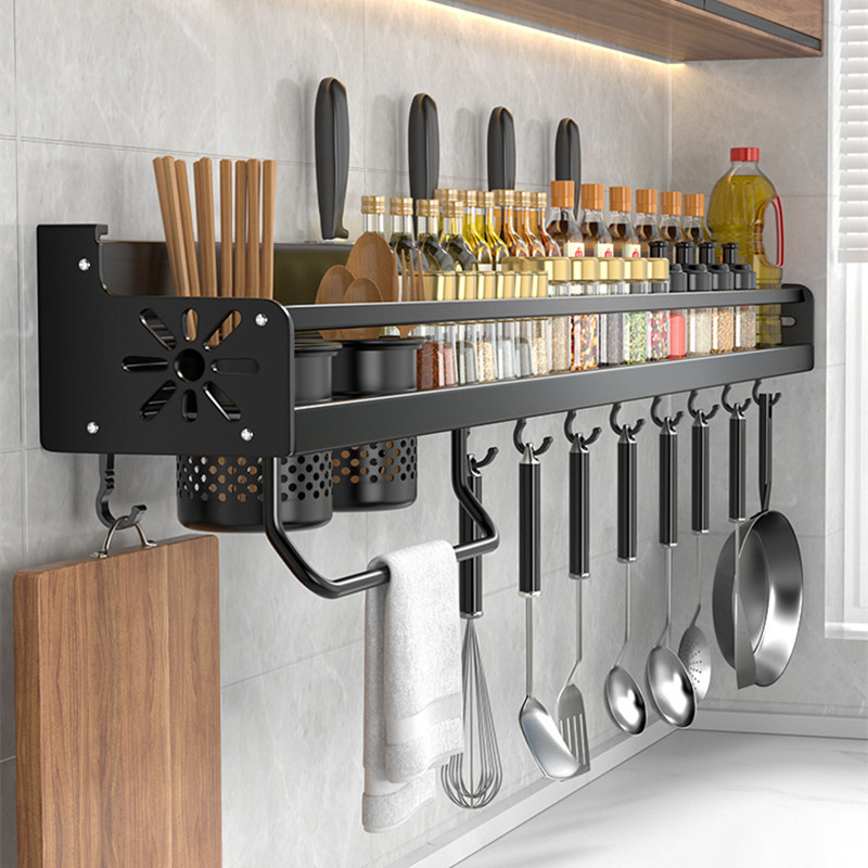 Home Cooking Recipes - Kitchen Organizer Shelf Wall-mounted Spice Storage