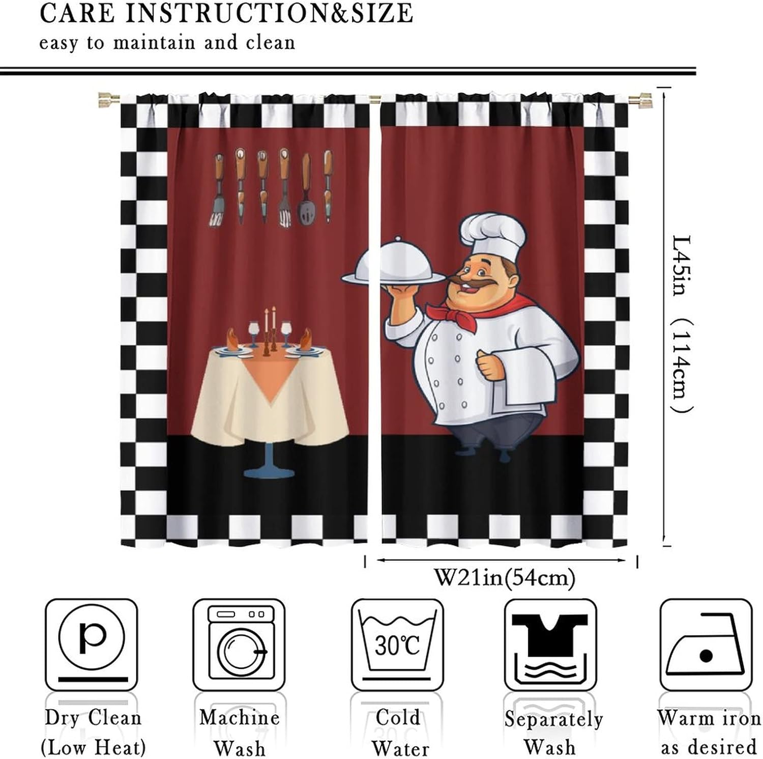Fat Chef Kitchen Curtains ，Car - đánh giá và giá Home Cooking In French