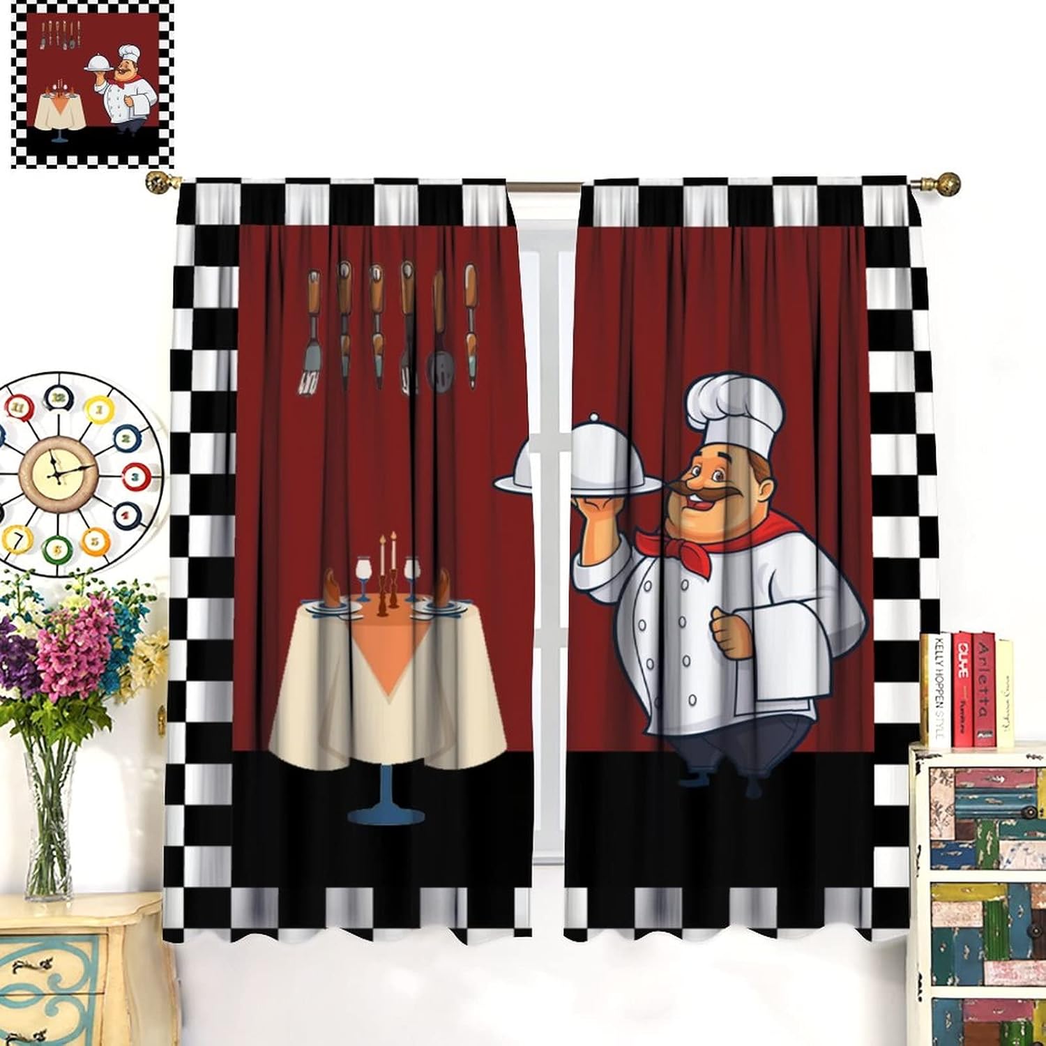 Fat Chef Kitchen Curtains ，Car - đánh giá và giá Home Cooking In French