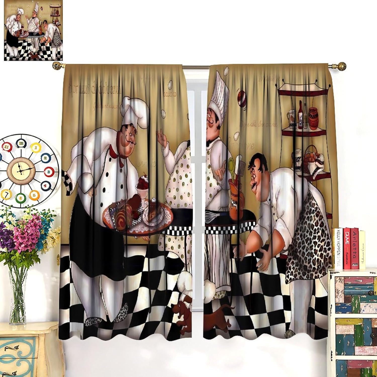 Kitchen Chef Retro Curtains, V - đánh giá và giá Home Cooking Youtube