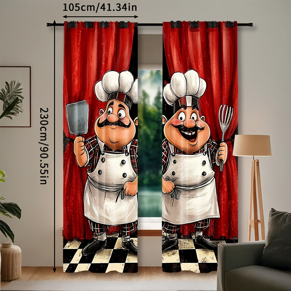 2pcs Chef Kitchen Curtains - F - đánh giá và giá Home Cooking Youtube