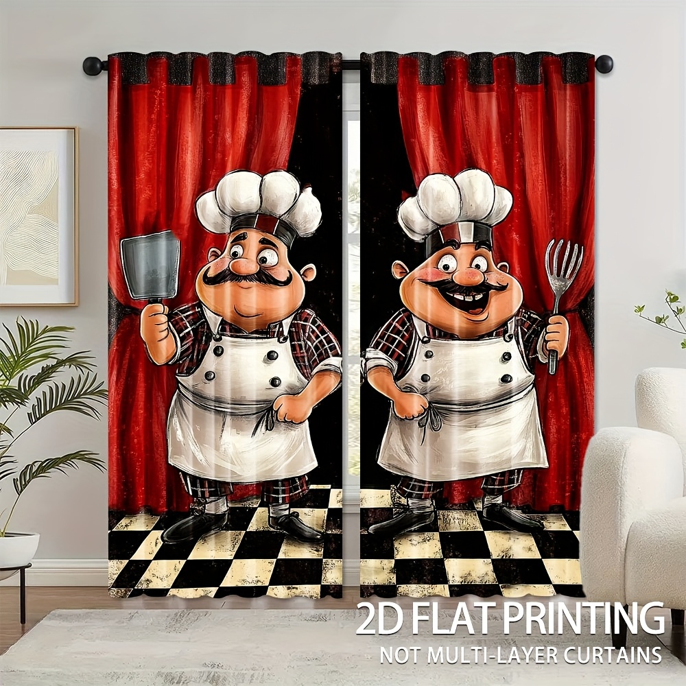 2pcs Chef Kitchen Curtains - F - đánh giá và giá Home Cooking Youtube