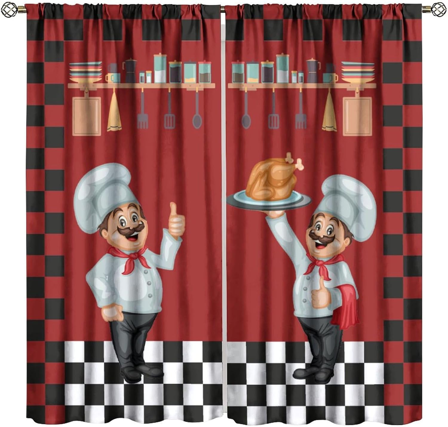 Chef Kitchen Curtains, Modern  - đánh giá và giá Home Cooking Youtube