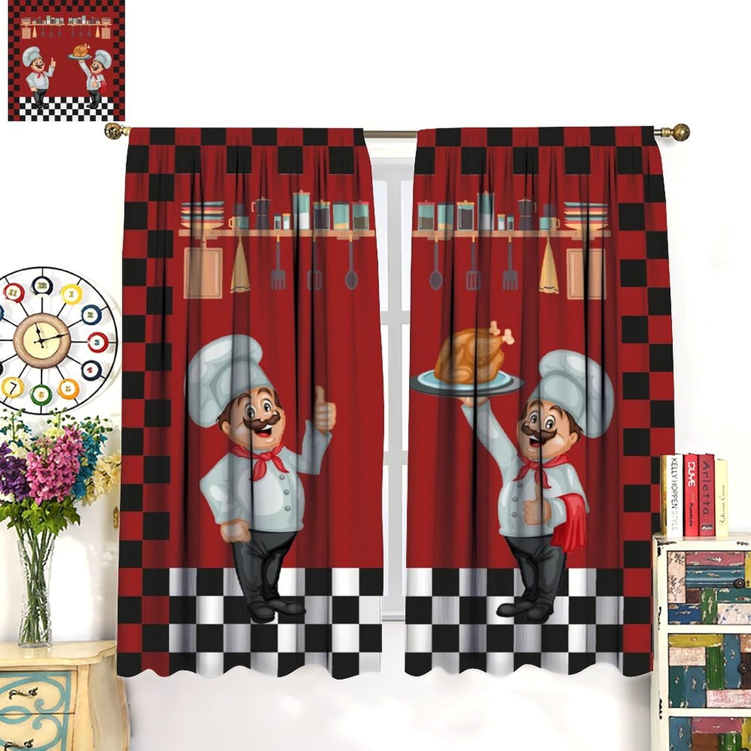 Chef Kitchen Curtains, Modern  - đánh giá và giá Home Cooking Youtube