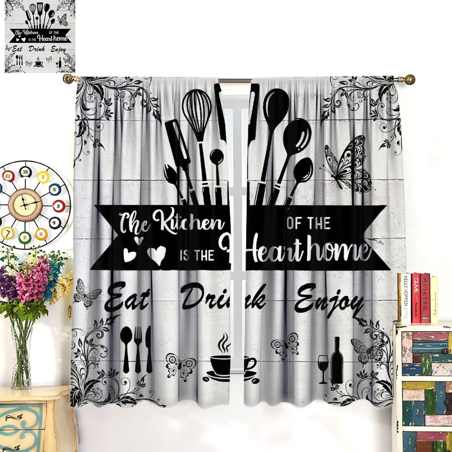 Farmhouse Rustic Curtains, Vin - đánh giá và giá Home Cooking In French